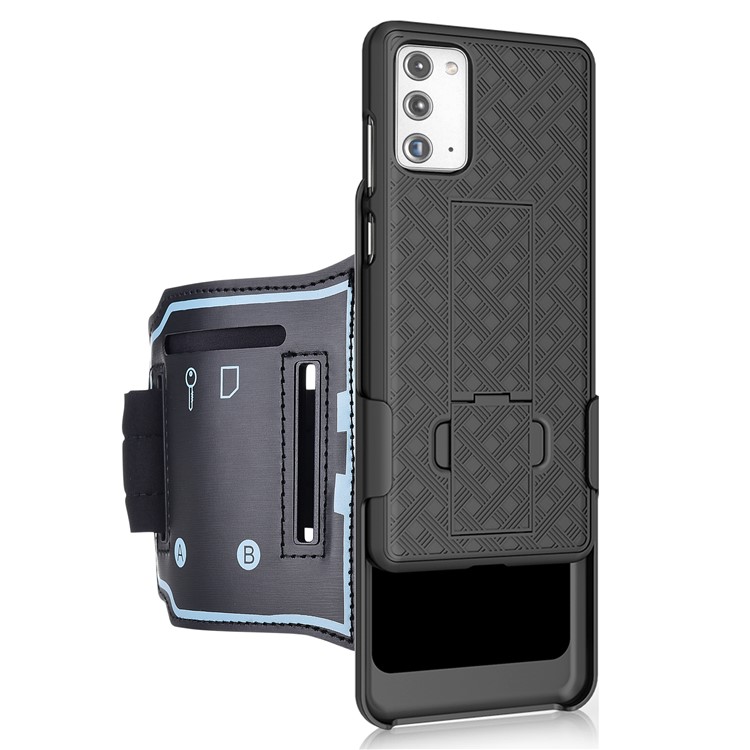 Patterno de Tecido Nylon Sport Sport Wrist PC Capa Com Kickstand Para Samsung Galaxy Note20 4G/5G