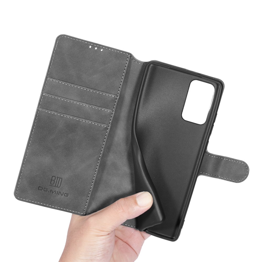 DG.MING Vintage PU Leather Wallet Stand Case for Samsung Galaxy Note 20/Note 20 5G - Black-7