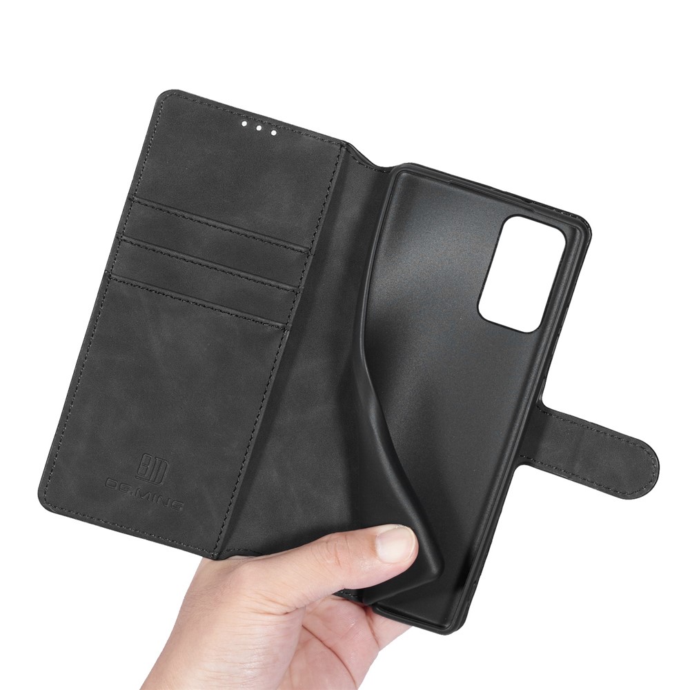 DG.MING Vintage PU Leather Wallet Stand Case for Samsung Galaxy Note 20/Note 20 5G - Black-8