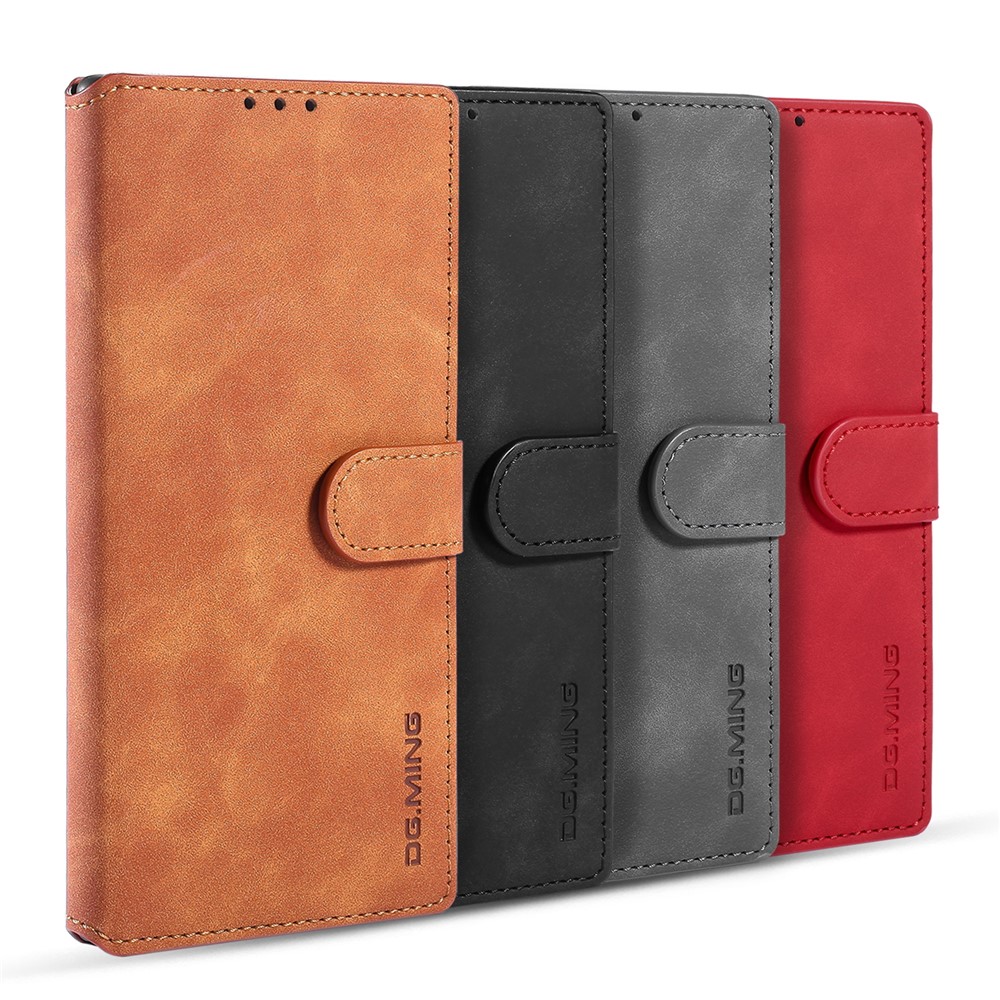 DG.MING Retro Leather Wallet Stand Cover for Samsung Galaxy Note20 Ultra/Note20 Ultra 5G - Black-10