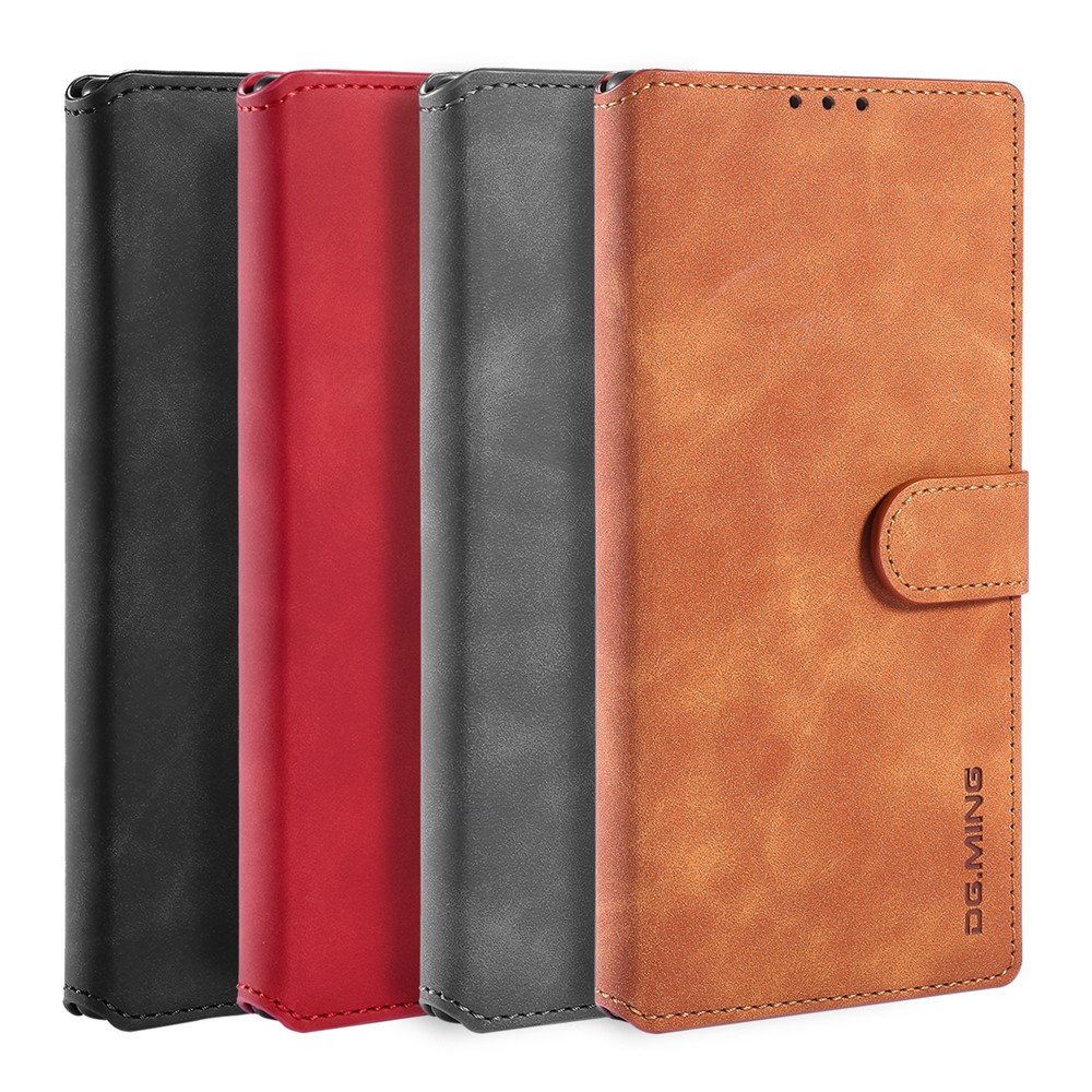 DG.MING Retro Leather Wallet Stand Cover for Samsung Galaxy Note20 Ultra/Note20 Ultra 5G - Black-11