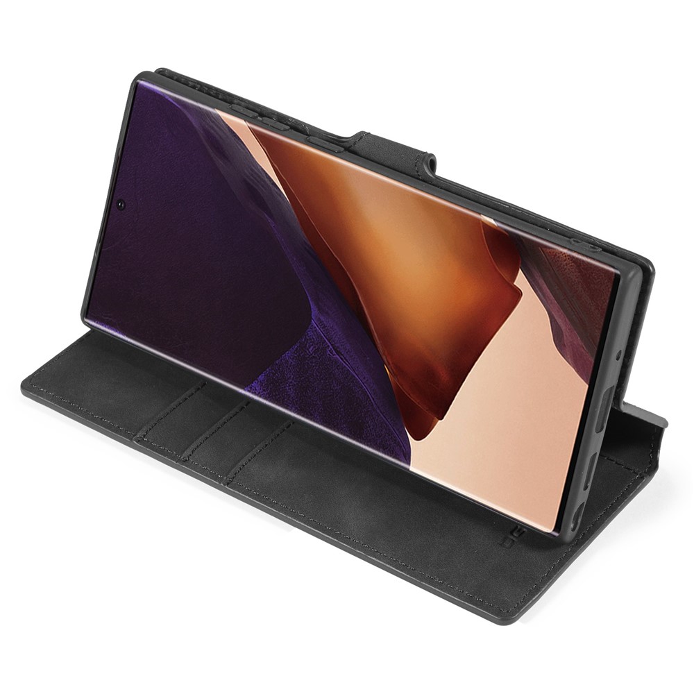 DG.MING Retro Leather Wallet Stand Cover for Samsung Galaxy Note20 Ultra/Note20 Ultra 5G - Black-5