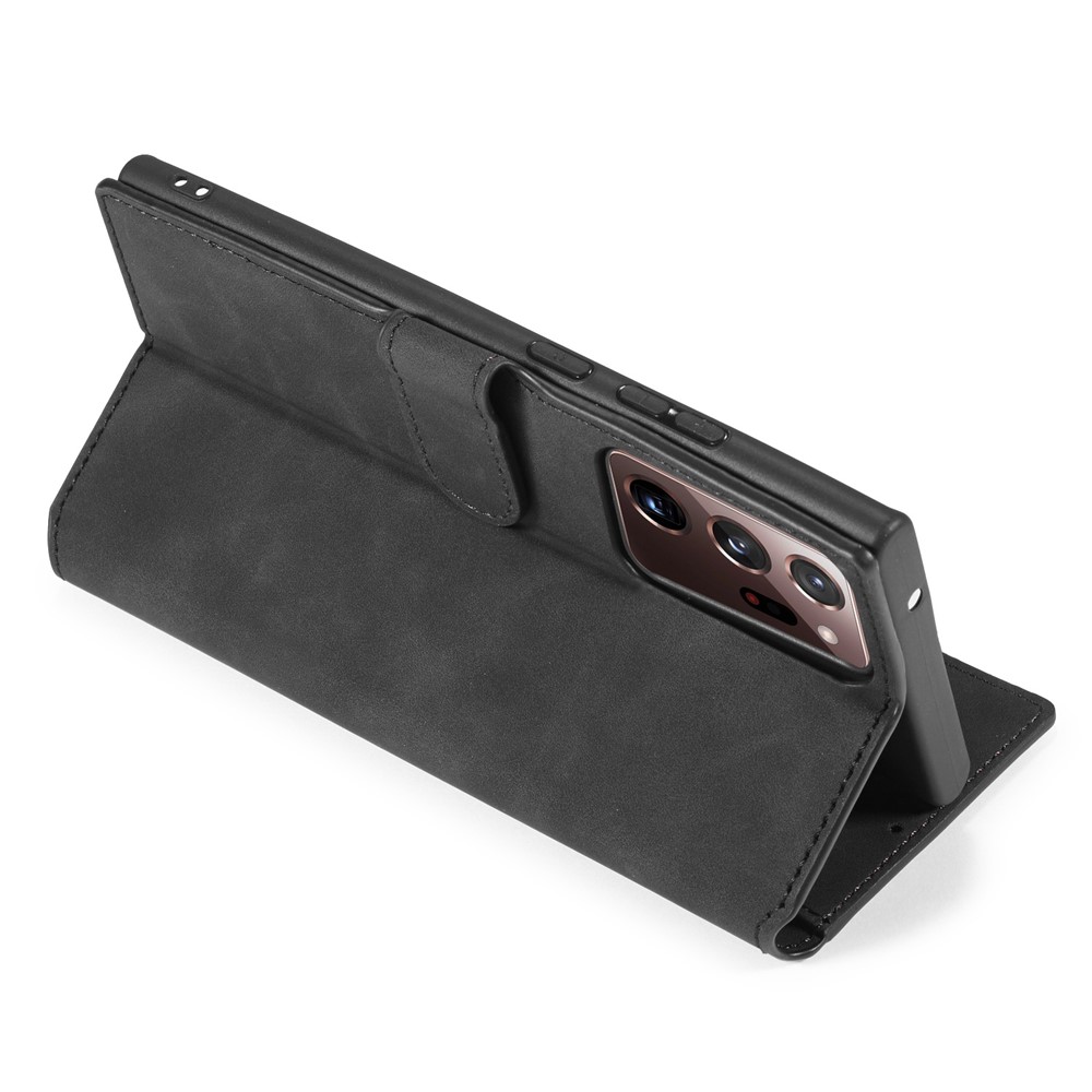 DG.MING Retro Leather Wallet Stand Cover for Samsung Galaxy Note20 Ultra/Note20 Ultra 5G - Black-6