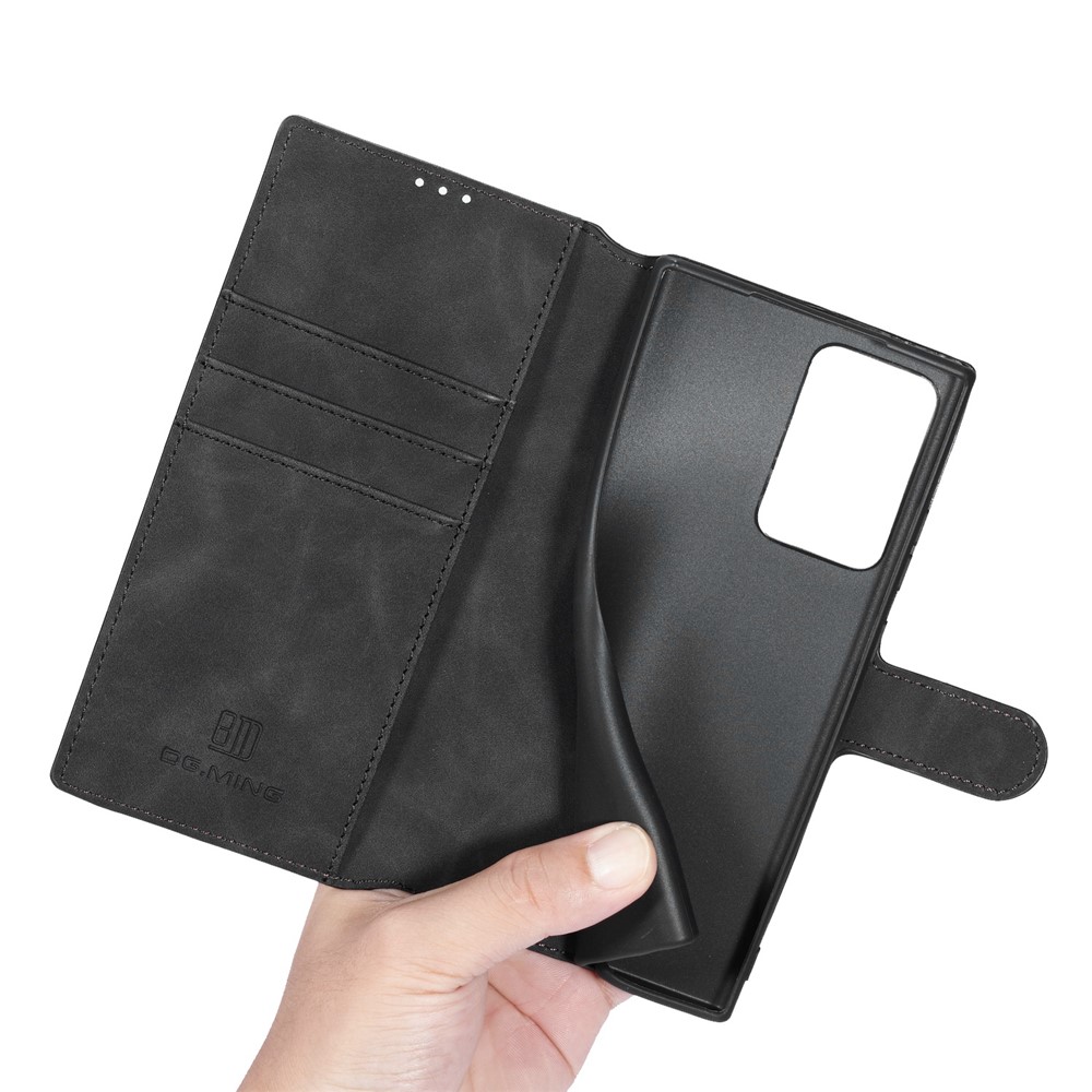 DG.MING Retro Leather Wallet Stand Cover for Samsung Galaxy Note20 Ultra/Note20 Ultra 5G - Black-7