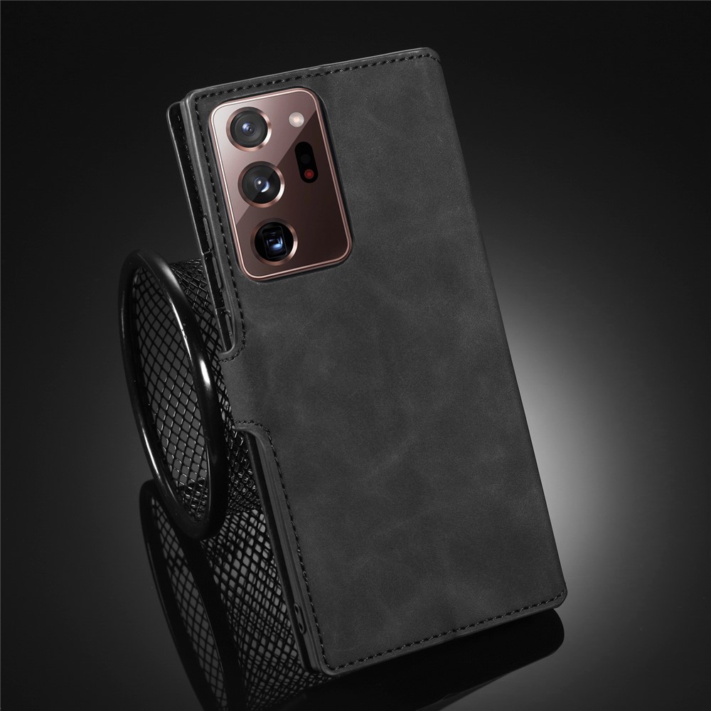 DG.MING Retro Leather Wallet Stand Cover for Samsung Galaxy Note20 Ultra/Note20 Ultra 5G - Black-9