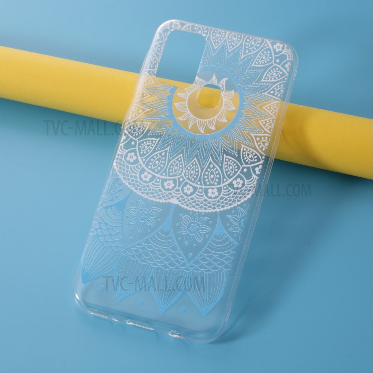 Pattern Printing Style Clear TPU Phone Shell for Samsung Galaxy M31 - Blue Pattern-2