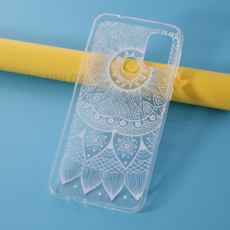 Pattern Printing Style Clear TPU Phone Shell for Samsung Galaxy M31 - Blue Pattern-5