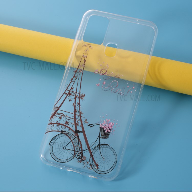 Pattern Printing Style Clear TPU Phone Shell for Samsung Galaxy M31 - Bike-2