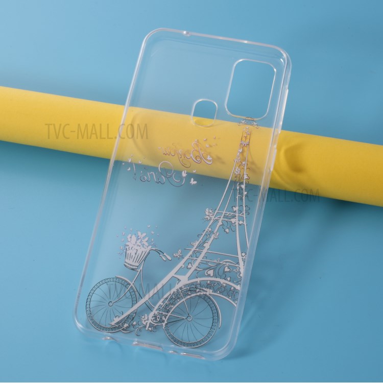 Pattern Printing Style Clear TPU Phone Shell for Samsung Galaxy M31 - Bike-4