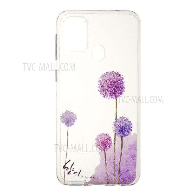 Pattern Printing Style Clear TPU Phone Shell for Samsung Galaxy M31 - Dandelion-1