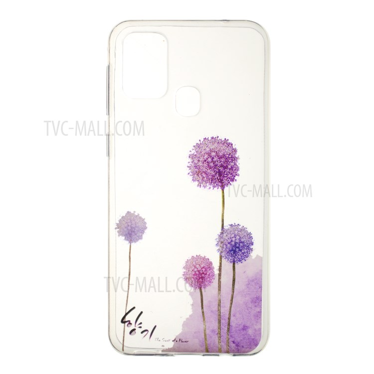 Pattern Printing Style Clear TPU Phone Shell for Samsung Galaxy M31 - Dandelion-1