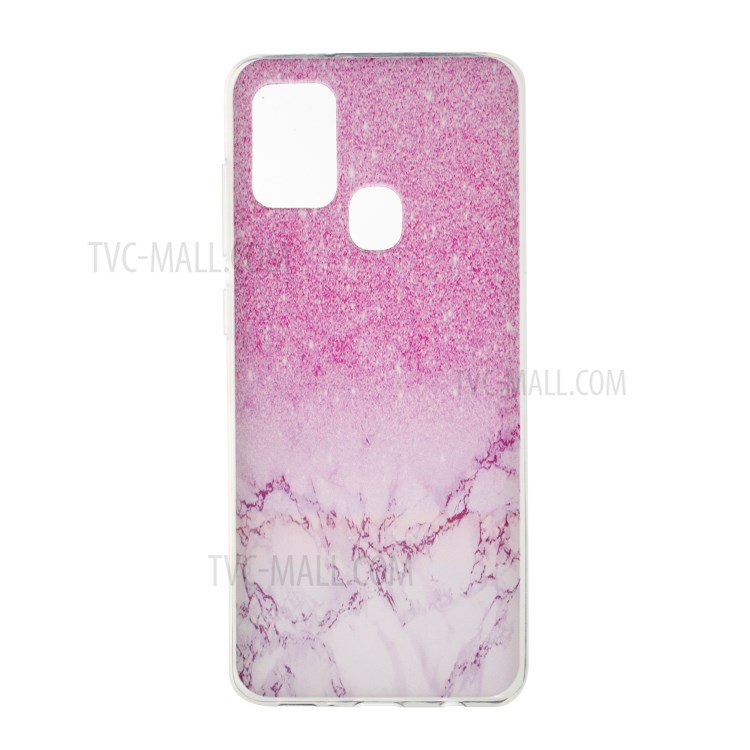 Pattern Printing Style Clear TPU Phone Shell Cover for Samsung Galaxy A21s - Marble Pattern-1