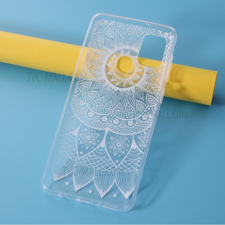 Pattern Printing Style Clear TPU Phone Shell Cover for Samsung Galaxy A21s - Blue Pattern-6