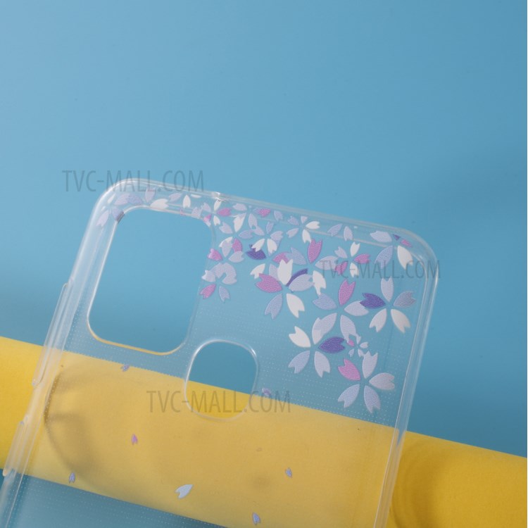 Pattern Printing Style Clear TPU Phone Shell Cover for Samsung Galaxy A21s - Flower and Butterflies-3