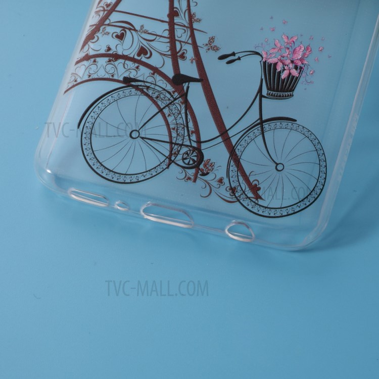 Pattern Printing Style Clear TPU Phone Shell Cover for Samsung Galaxy A21s - Bike-4