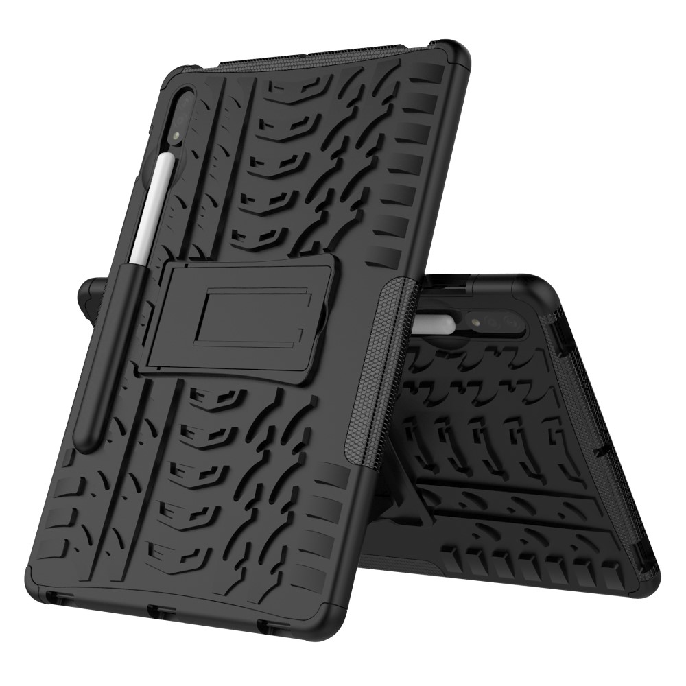 Anti-slip-pc + Tpu-combo-hülle Mit Kickstand Für Samsung Galaxy Tab S7 T870/Tab S8 - Schwarz