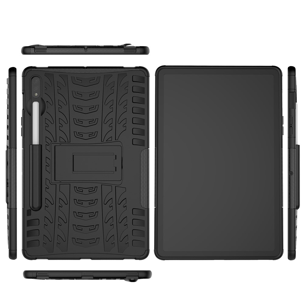 Étui Combo Antidérapant PC + TPU Avec Kickstand Pour Samsung Galaxy Tab S7 T870 / Tab S8 - le Noir