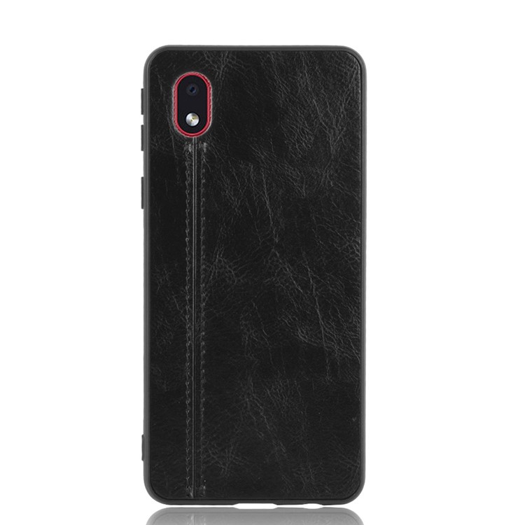 PU Leather Coated PC + TPU Hybrid Back Case for Samsung Galaxy A01 Core/M01 Core - Black-3