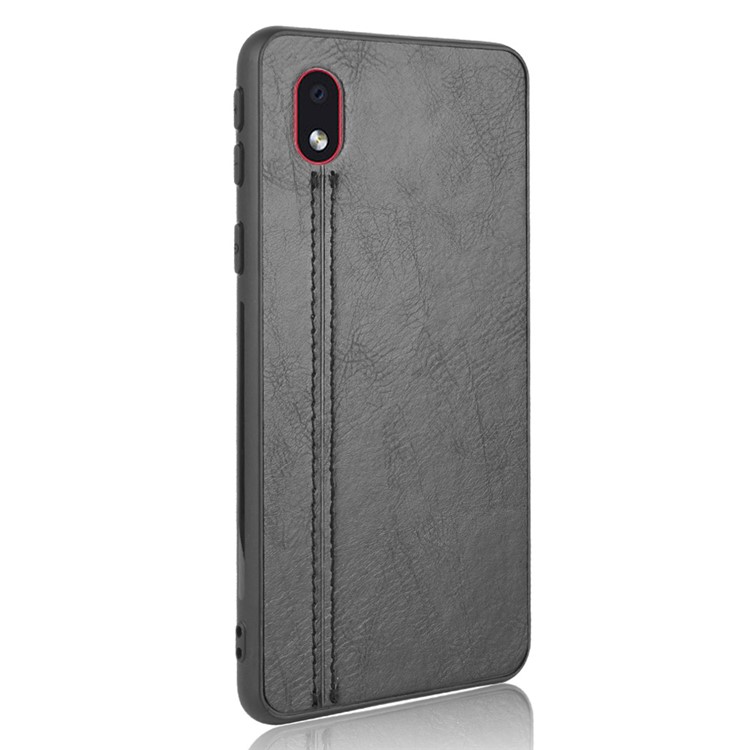 PU Leather Coated PC + TPU Hybrid Back Case for Samsung Galaxy A01 Core/M01 Core - Black-4