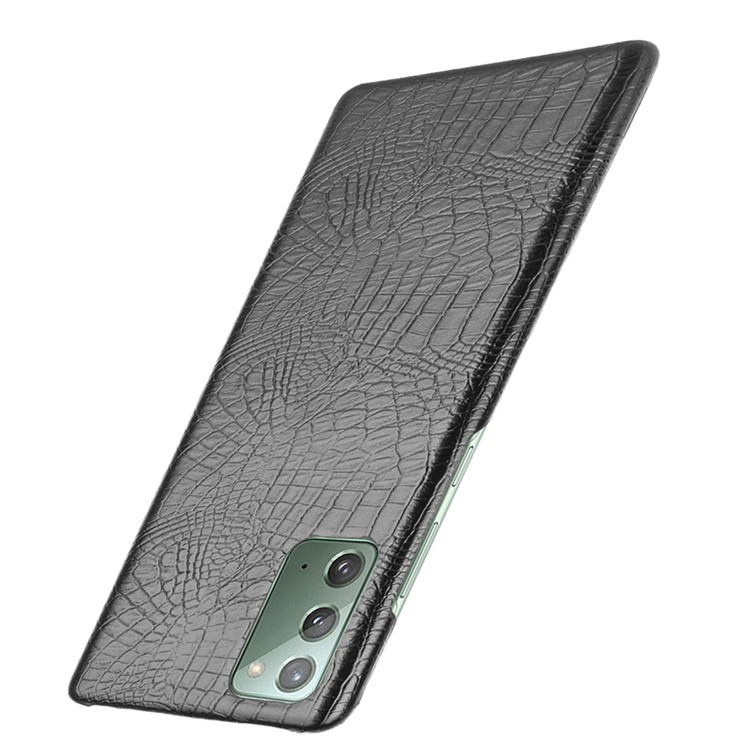 Crocodile Texture PU Couvre-pc Revêtu en Cuir Pour Samsung Galaxy Note20 4g / 5g - le Noir