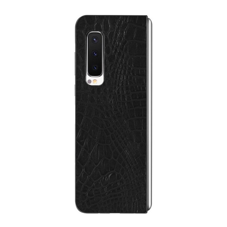 Crocodile Skin PU Leather Coated PC Phone Back Case for Samsung Galaxy Fold 5G / Fold 4G / W20 5G - Black-4