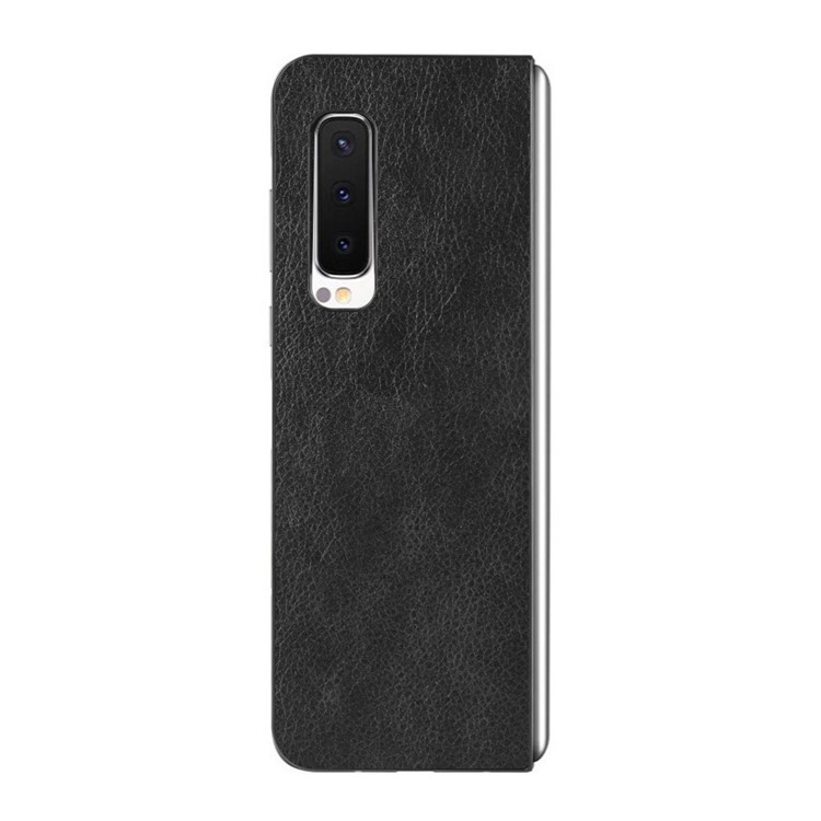 Litchi Skin Leather Coated PC Phone Back Shell for Samsung Galaxy Fold 4G / Fold 5G / W20 5G - Black-3