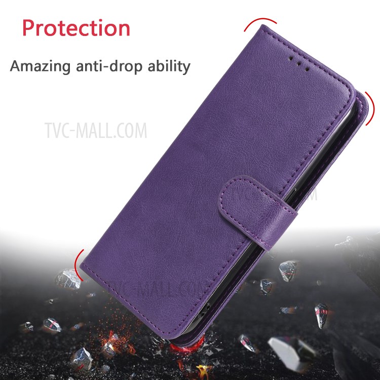 Solid Color Detachable 2-in-1 Leather Case for Samsung Galaxy A01 - Purple-10