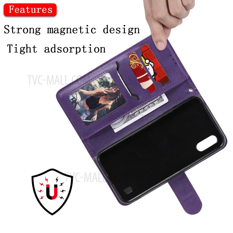 Solid Color Detachable 2-in-1 Leather Case for Samsung Galaxy A01 - Purple-11
