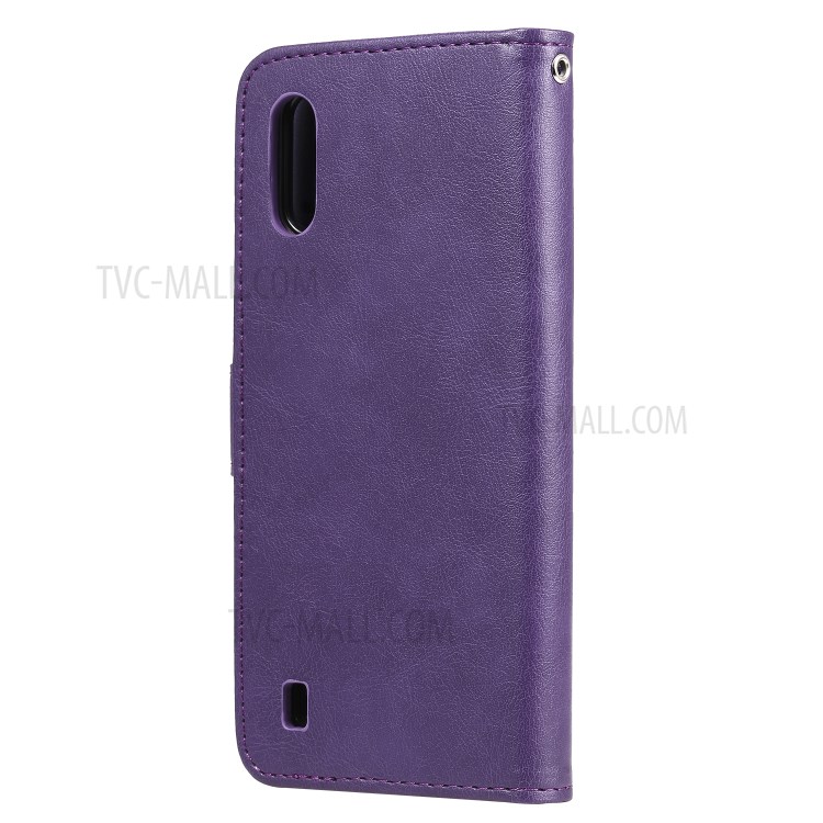 Solid Color Detachable 2-in-1 Leather Case for Samsung Galaxy A01 - Purple-3