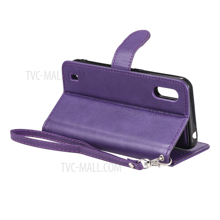 Solid Color Detachable 2-in-1 Leather Case for Samsung Galaxy A01 - Purple-6