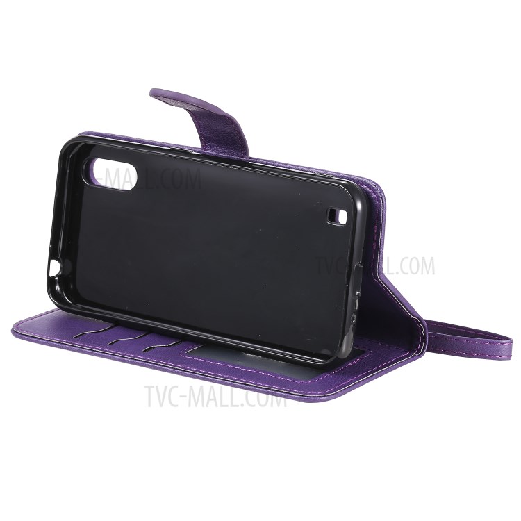 Solid Color Detachable 2-in-1 Leather Case for Samsung Galaxy A01 - Purple-7