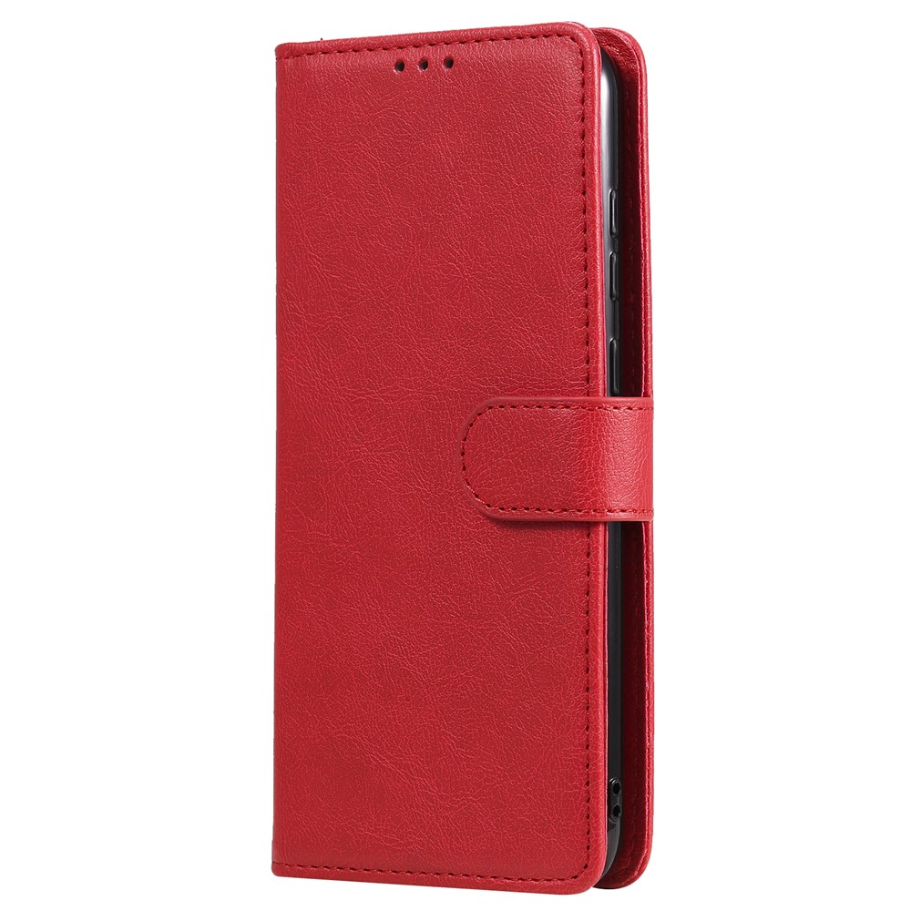 Magnetic KT Leather Series-3 Destreno de Cuero 2-en-1 Desmontable Para Samsung Galaxy M11 - Rojo