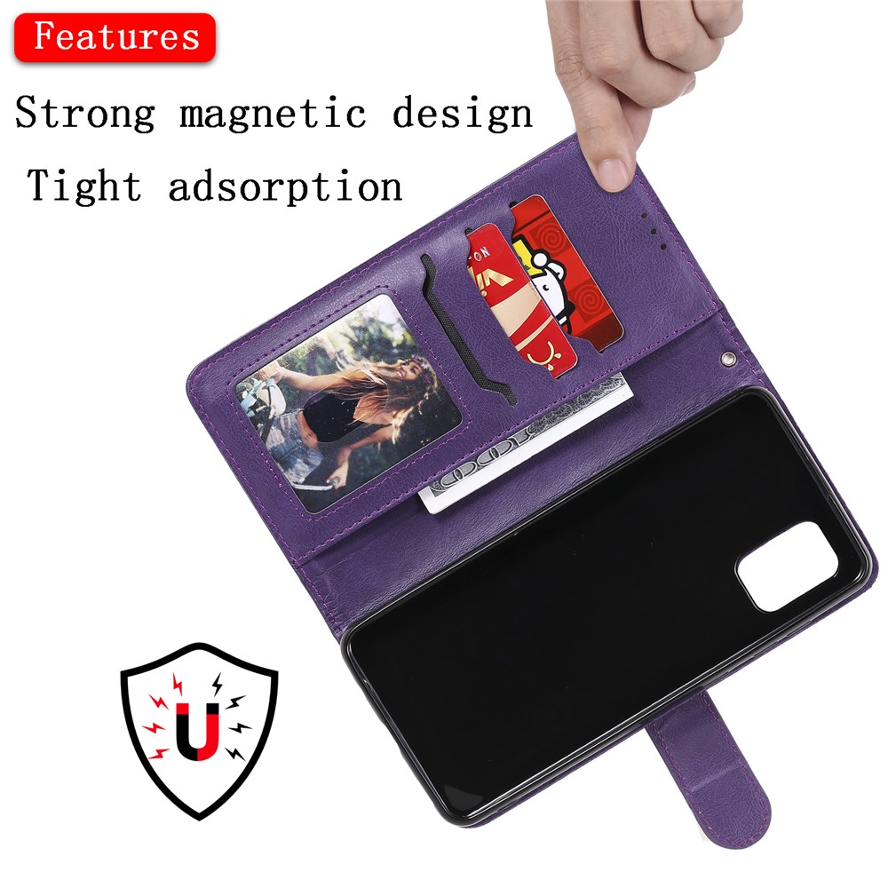 Magnetic Detachable 2-in-1 Wallet Leather Case for Samsung Galaxy A31 - Purple-11