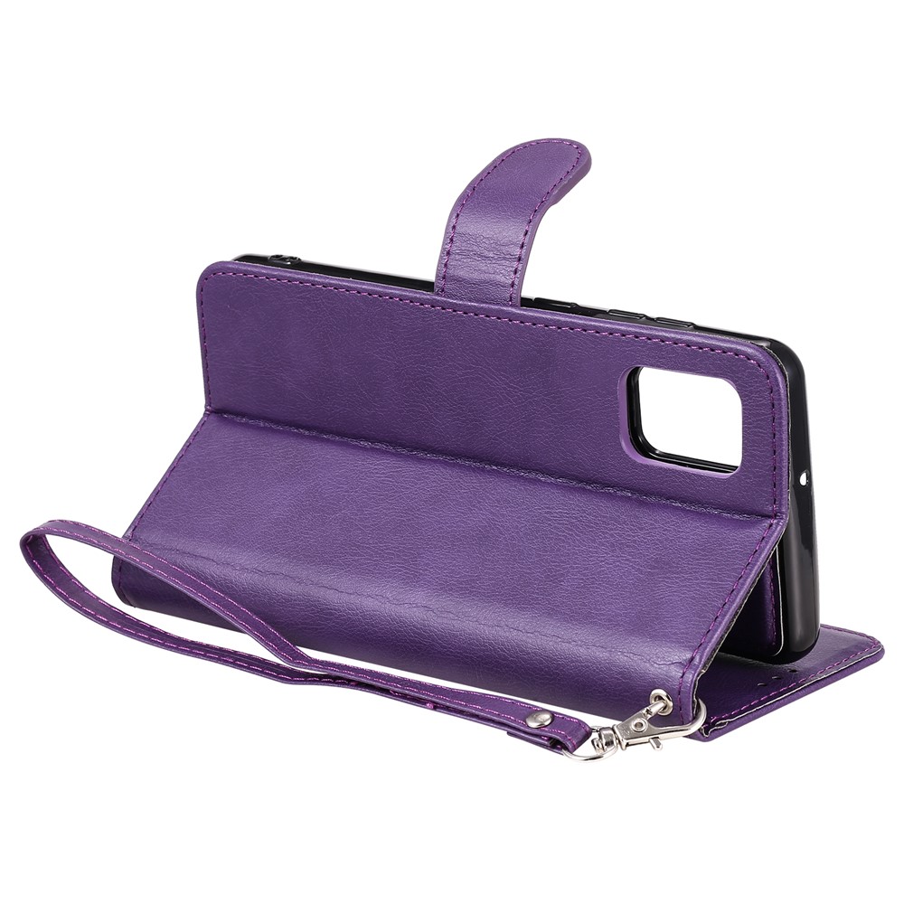 Magnetic Detachable 2-in-1 Wallet Leather Case for Samsung Galaxy A31 - Purple-5
