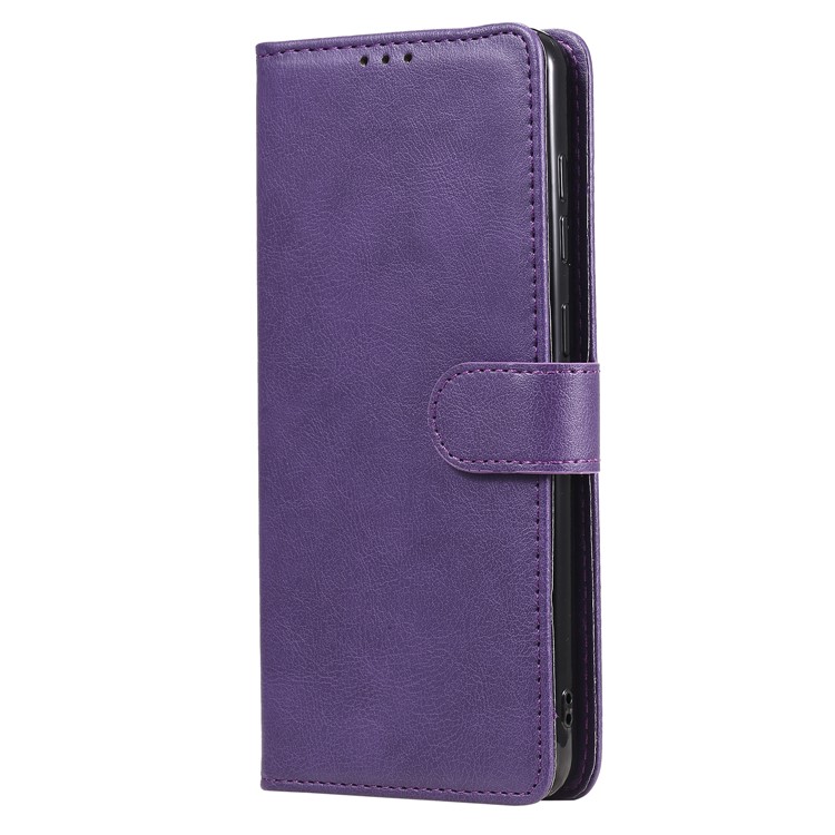 Pure Color KT Leather Series-3 Capas de Cuero 2-en-1 Desmontable Para Samsung Galaxy A21s - Violeta