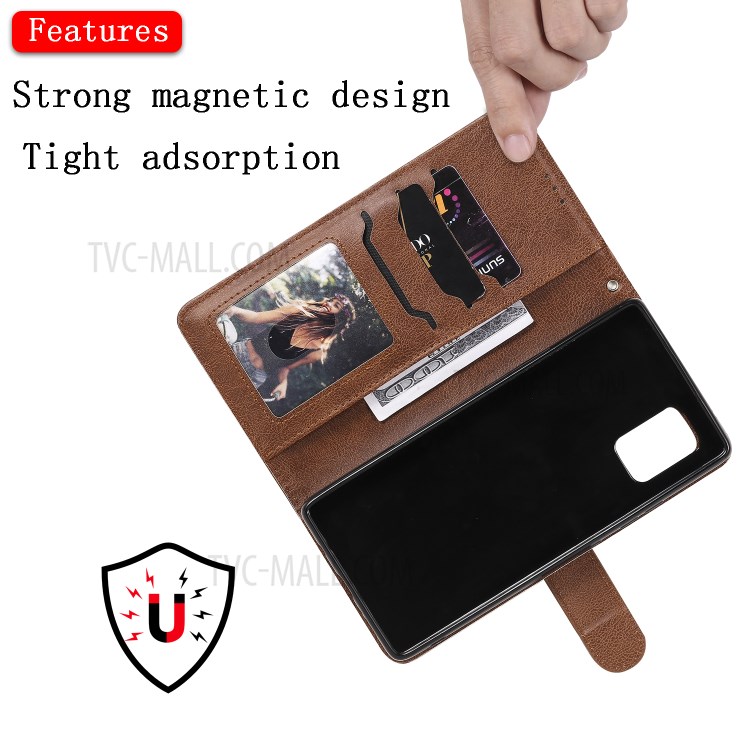 Detachable Leather Wallet Cover + TPU Shell 2-in-1 for Samsung Galaxy A71 5G SM-A716 - Brown-11