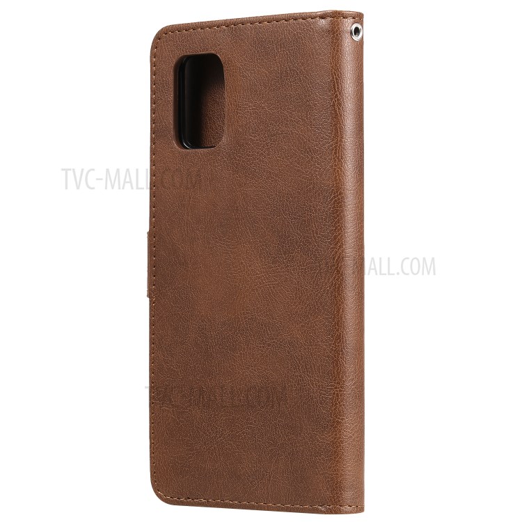 Detachable Leather Wallet Cover + TPU Shell 2-in-1 for Samsung Galaxy A71 5G SM-A716 - Brown-3