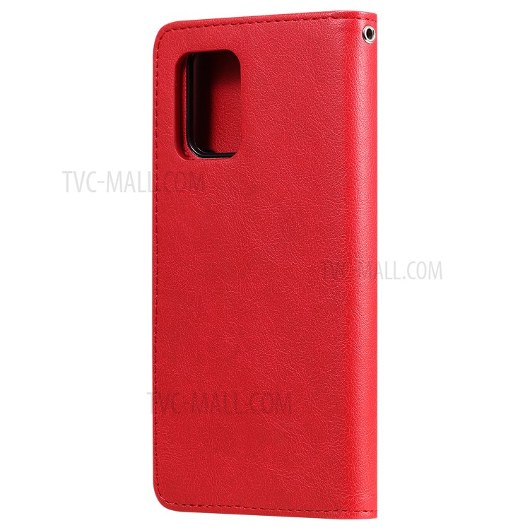 Detachable 2-in-1 Wallet Leather Cover for Samsung Galaxy A91/S10 Lite/M80S - Red-3