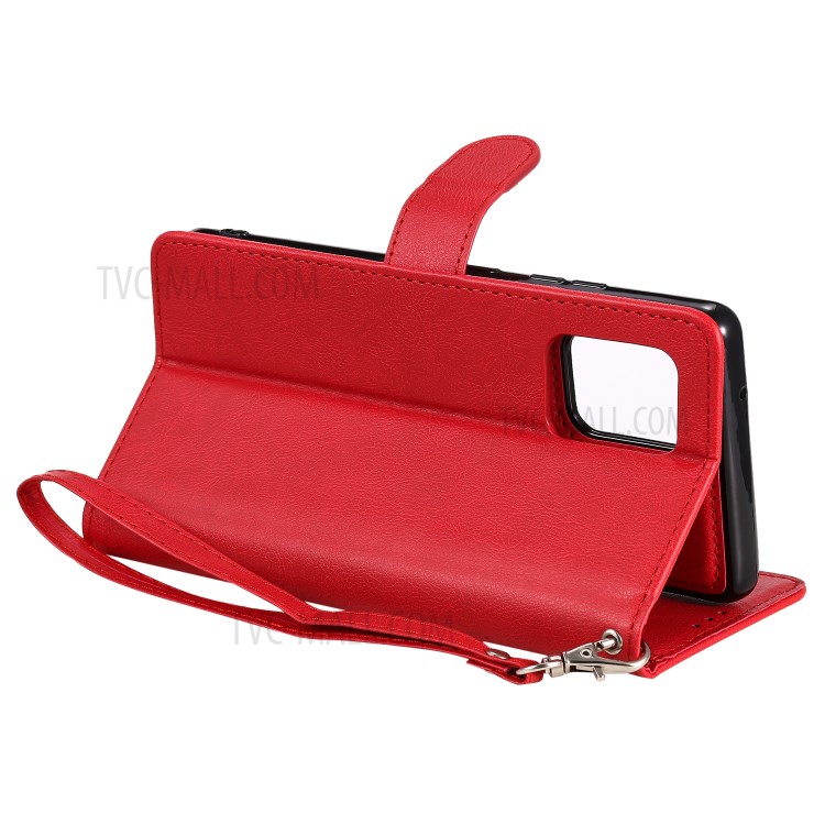 Detachable 2-in-1 Wallet Leather Cover for Samsung Galaxy A91/S10 Lite/M80S - Red-8