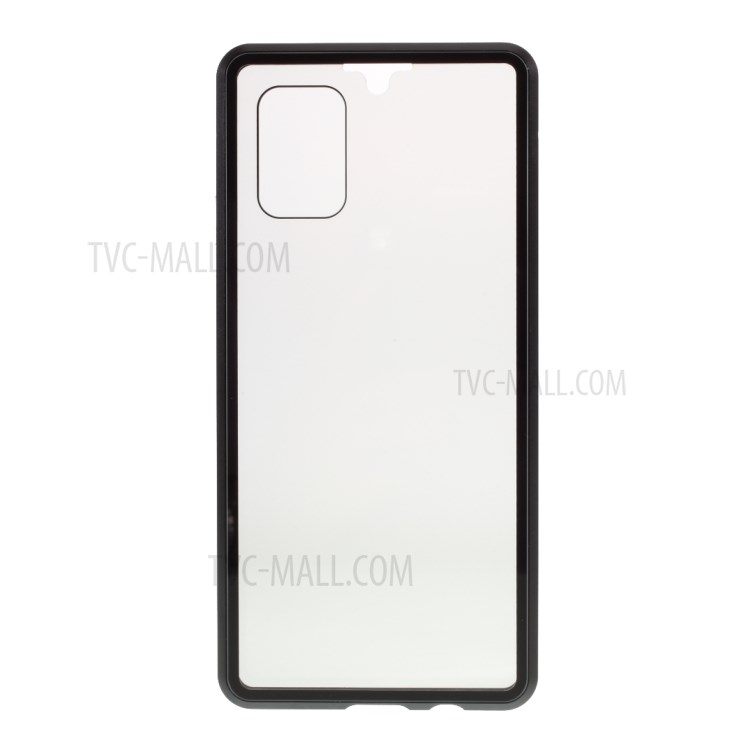 Magnetic Metal Frame + Double-sided Tempered Glass Anti-peep Phone Shell for Samsung Galaxy A51 5G SM-A516 - Black-5