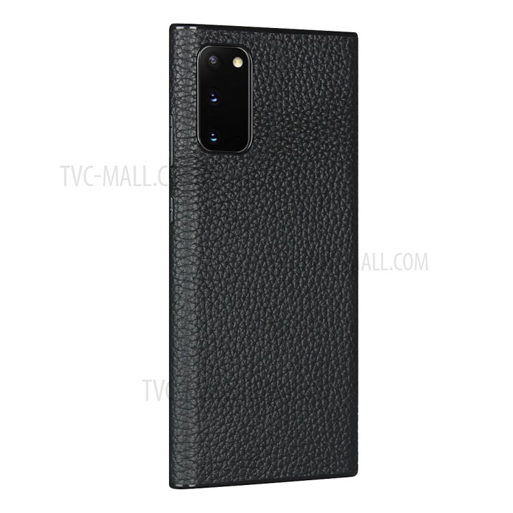 Litchi Texture Genuine Leather + TPU Phone Casing for Samsung Galaxy S20 - Black-3