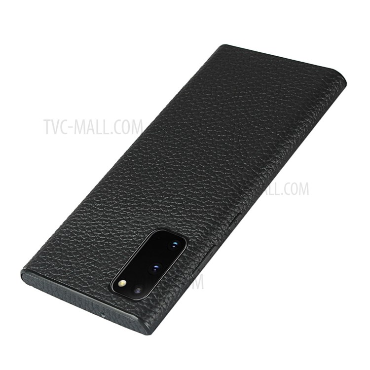 Litchi Texture Genuine Leather + TPU Phone Casing for Samsung Galaxy S20 - Black-5
