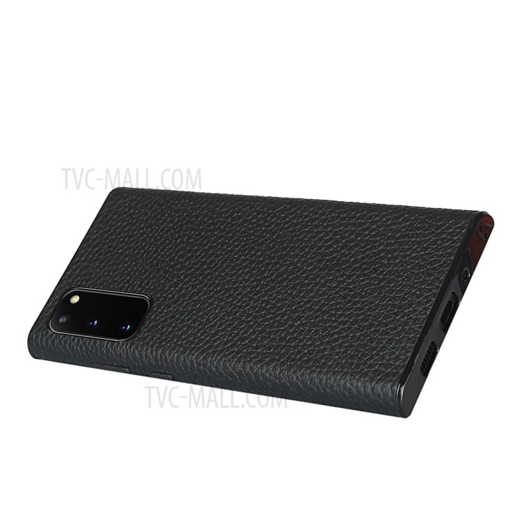 Litchi Texture Genuine Leather + TPU Phone Casing for Samsung Galaxy S20 - Black-7