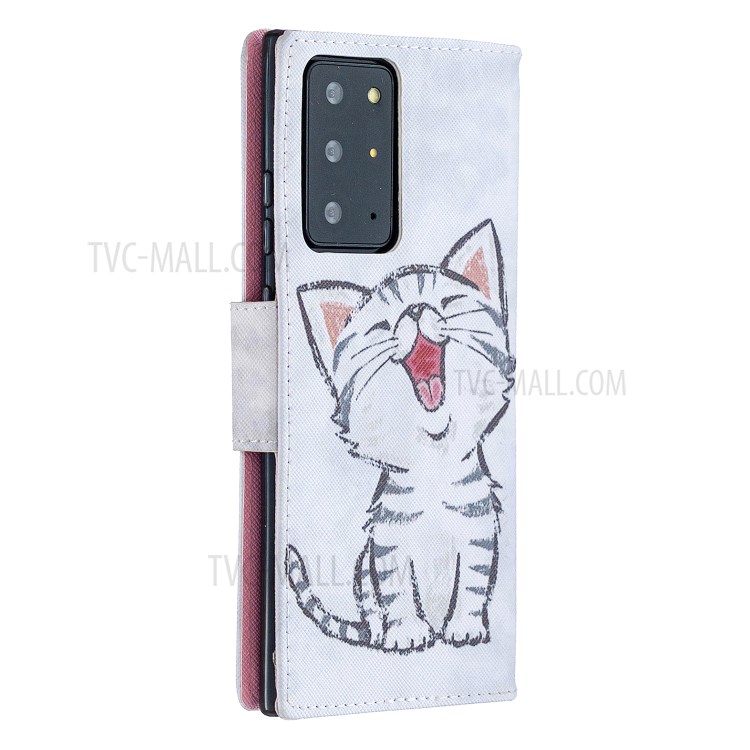 Pattern Printing Magnetic Leather Stand Case for Samsung Galaxy Note20 Ultra/Note20 Ultra 5G - Happy Cat-3
