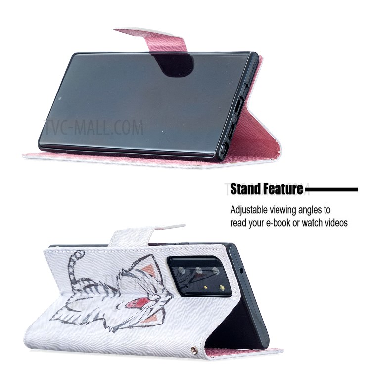 Pattern Printing Magnetic Leather Stand Case for Samsung Galaxy Note20 Ultra/Note20 Ultra 5G - Happy Cat-4