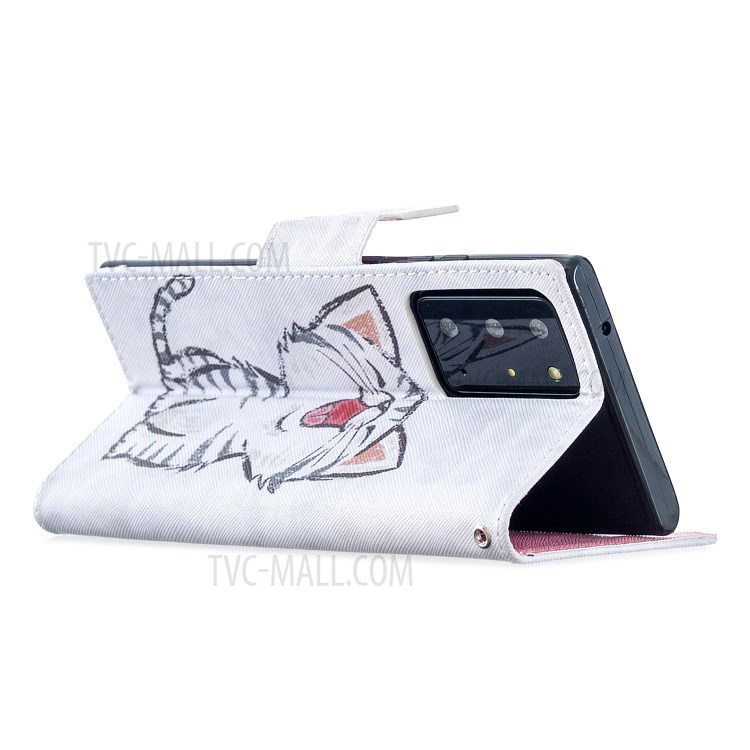 Pattern Printing Magnetic Leather Stand Case for Samsung Galaxy Note20 Ultra/Note20 Ultra 5G - Happy Cat-5