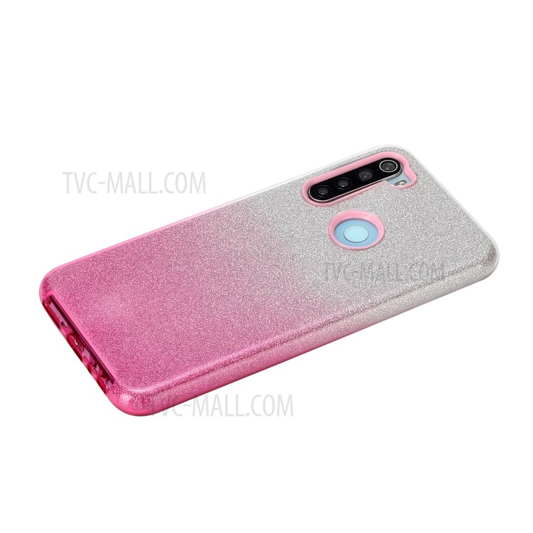 Gradient Color Glittery Powder PC+TPU Hybrid Case for Samsung Galaxy A21 - Pink-2