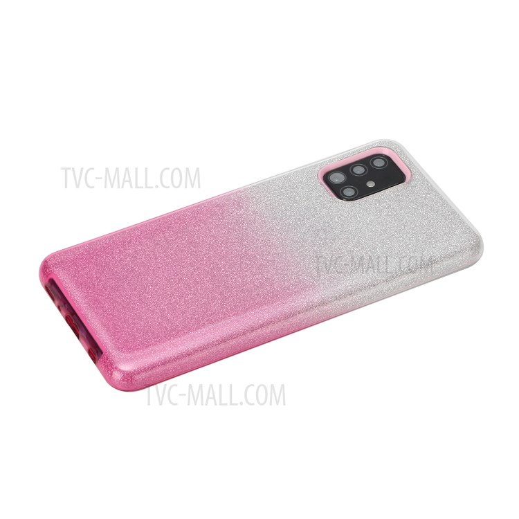 Gradient Color Glittery Powder PC+TPU Combo Case for Samsung Galaxy A71 SM-A715 - Pink-2