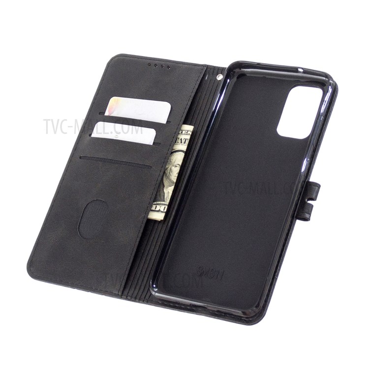 Wallet Leather Stand Shell Phone Cover with Lanyard for Samsung Galaxy Note 20/Note 20 5G - Black-5