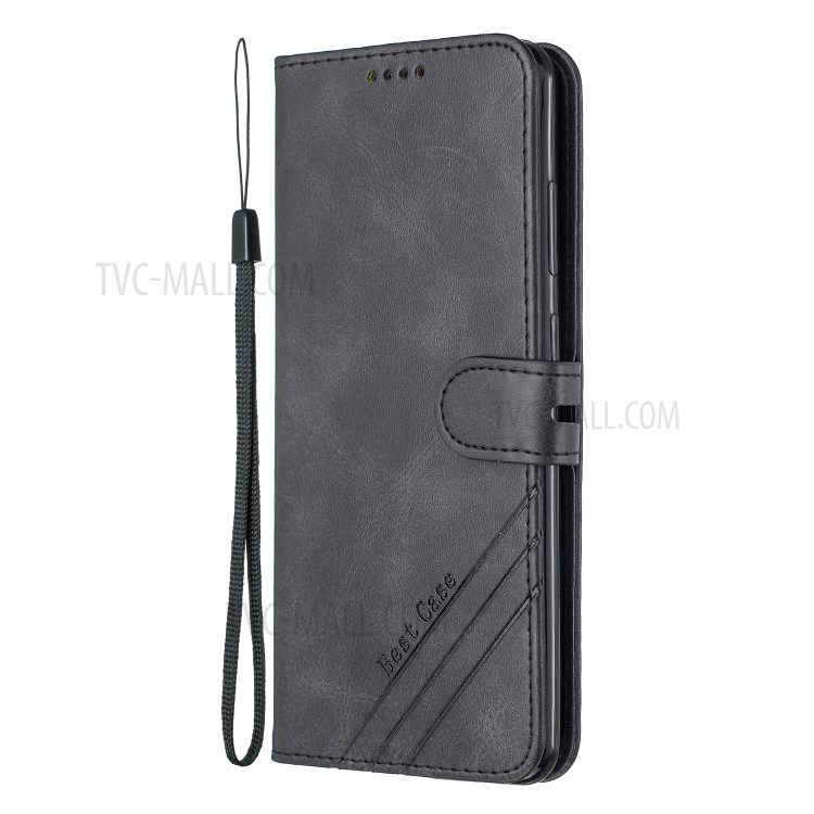 Wallet Leather Cell Phone Cover with Lanyard for Samsung Galaxy Note20 Ultra/Note20 Ultra 5G - Black-2